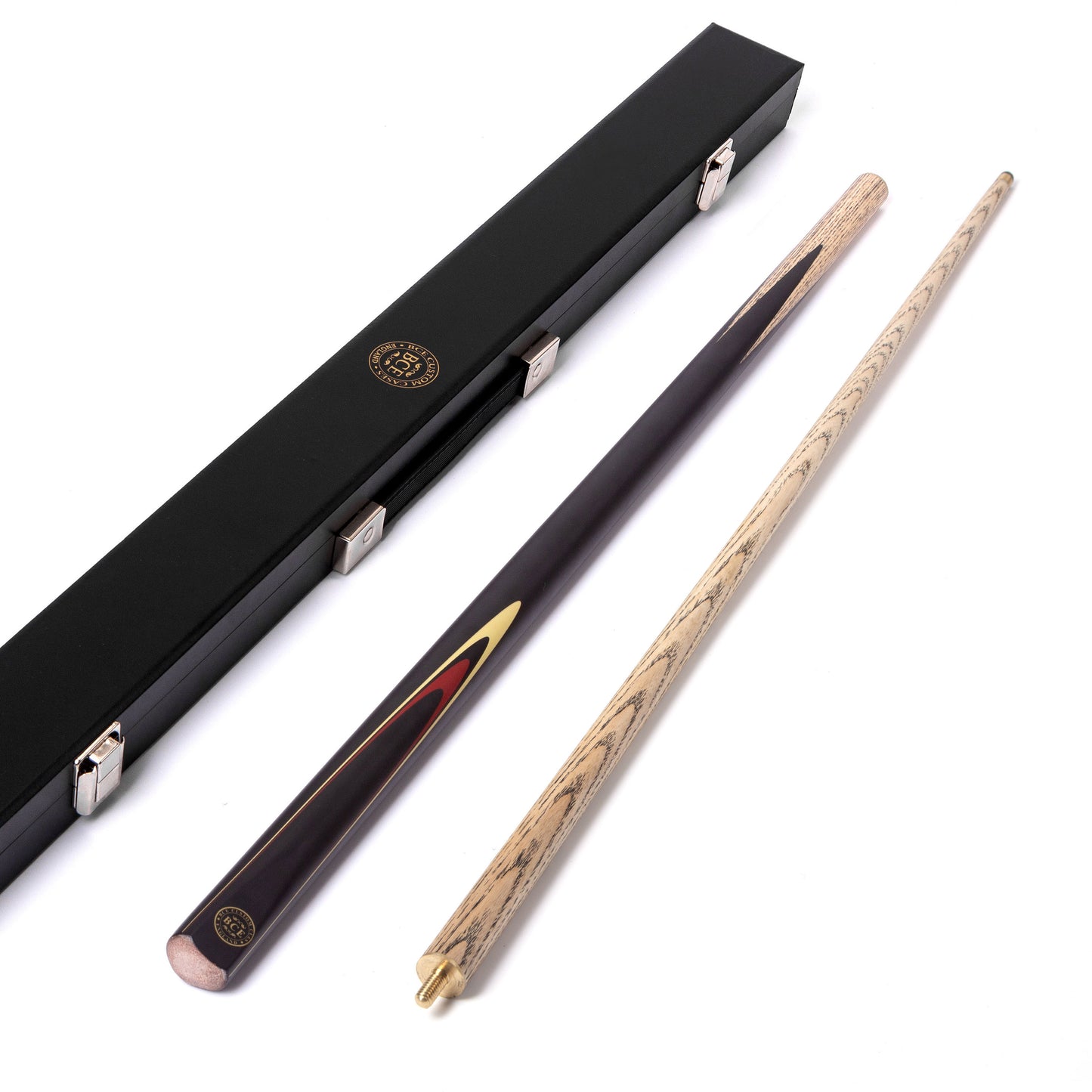 BCE Protege Series - 3 - 2 Piece Snooker/Pool Cue - 9.5mm Tip - 145cm - Black/Natural/Red