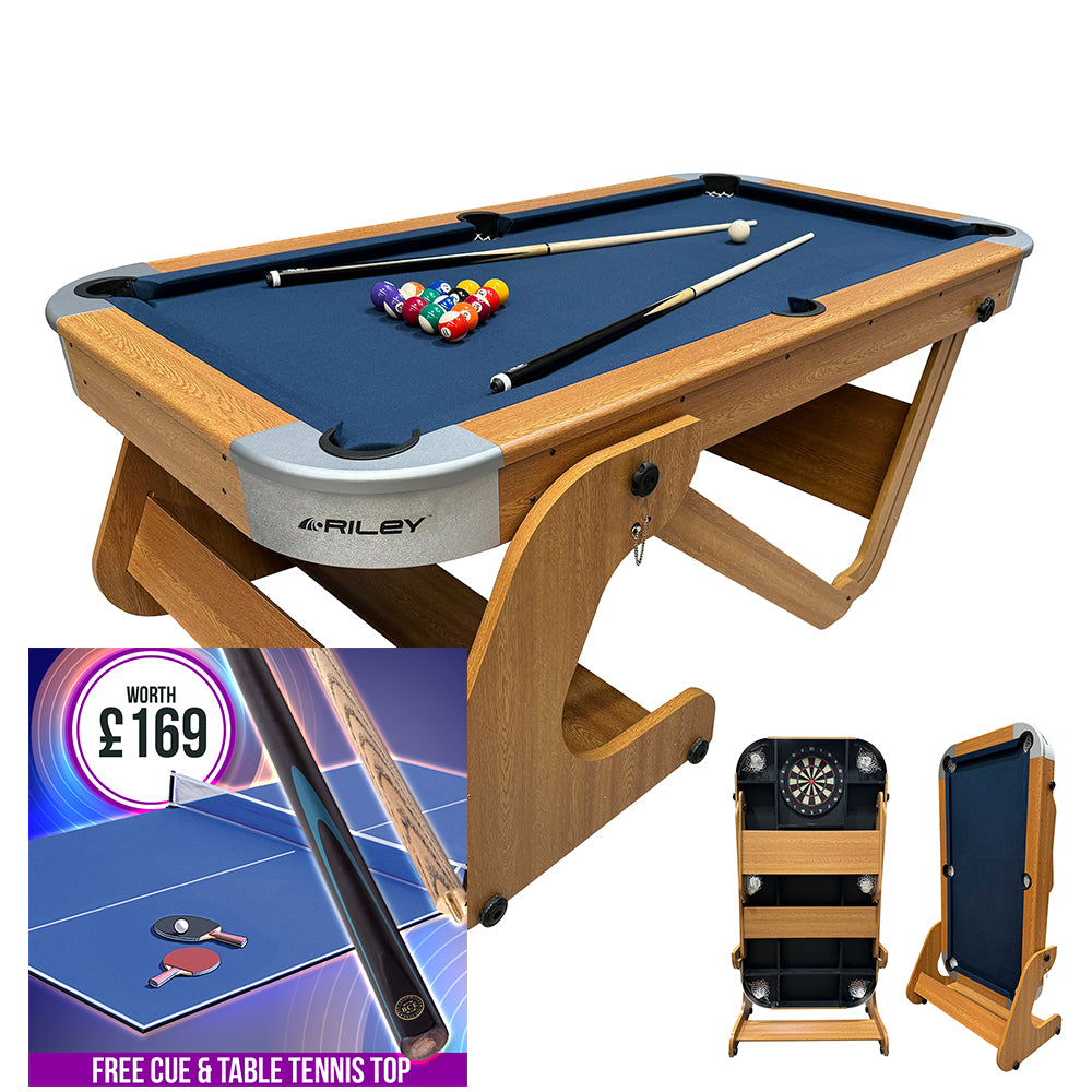 Riley Supersize 2 in 1 6ft 6in Vertical Folding Pool Table