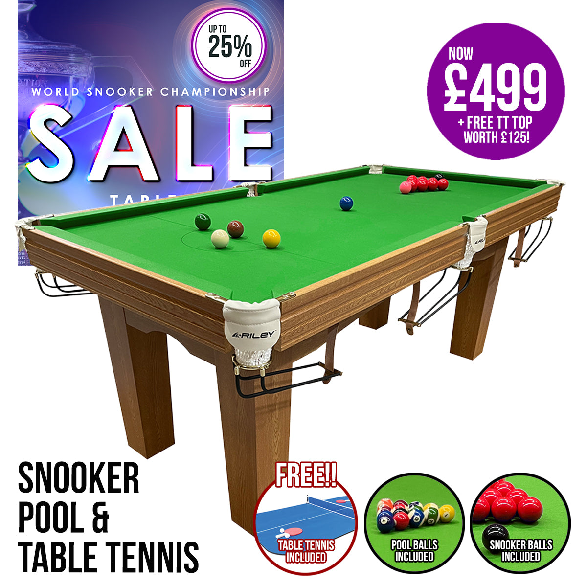 Riley Traditional 6ft Snooker/Pool Table