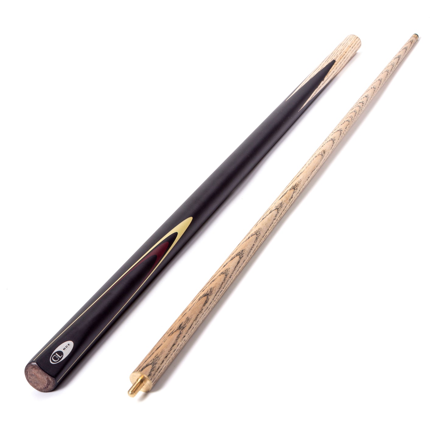 BCE Protege Series Christophe Lambert  - 1 - 2 Piece Snooker/Pool Cue - 9.5mm Tip - 145cm - Black/Natural/Burgundy