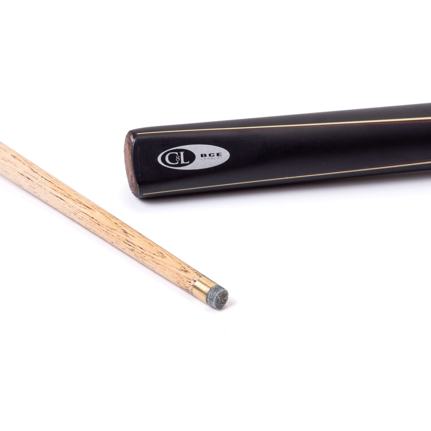 BCE Protege Series Christophe Lambert  - 1 - 2 Piece Snooker/Pool Cue - 9.5mm Tip - 145cm - Black/Natural/Burgundy