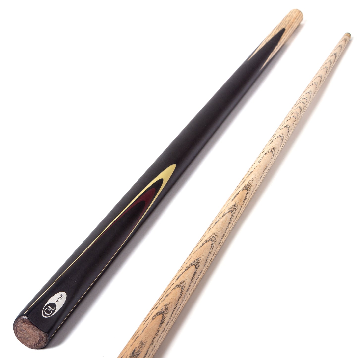 BCE Protege Series Christophe Lambert  - 1 - 2 Piece Snooker/Pool Cue - 9.5mm Tip - 145cm - Black/Natural/Burgundy