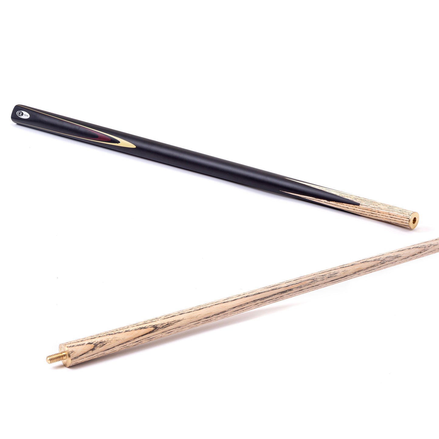 BCE Protege Series Christophe Lambert  - 1 - 2 Piece Snooker/Pool Cue - 9.5mm Tip - 145cm - Black/Natural/Burgundy