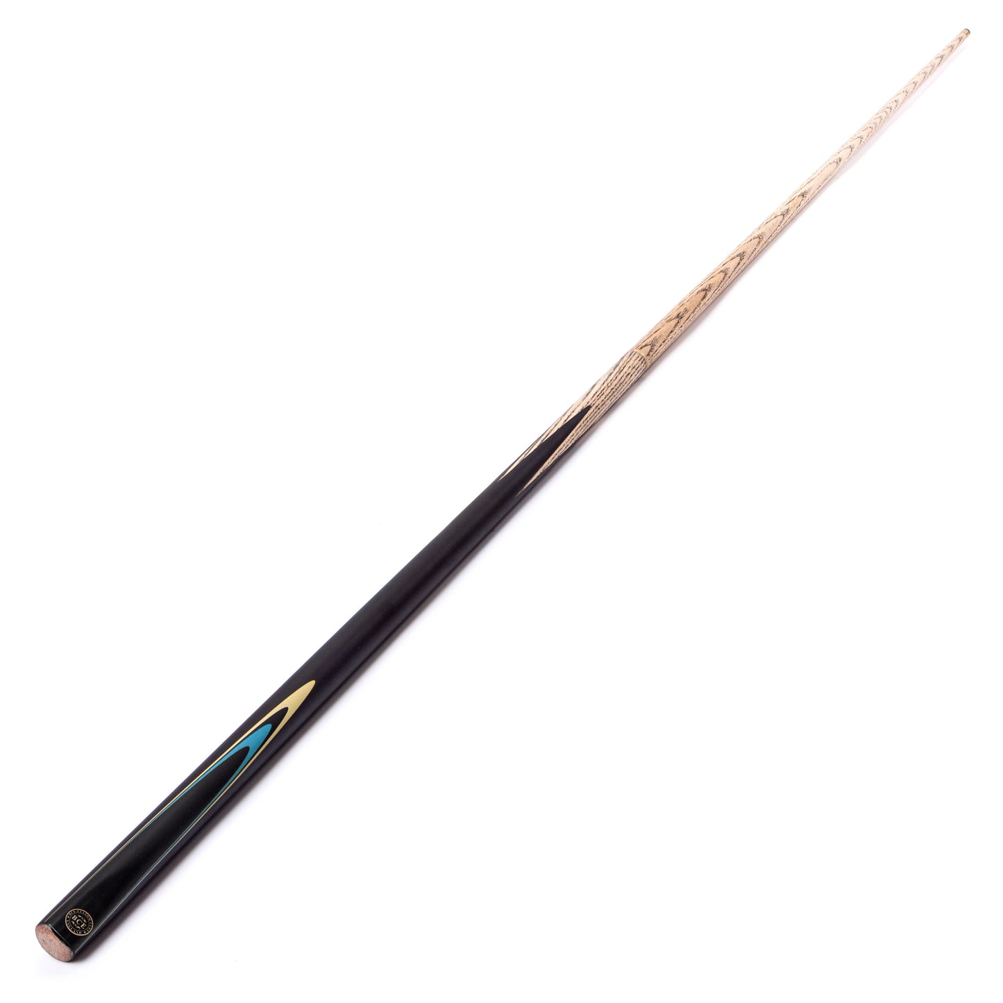 BCE Protege Series - 1 - 2 Piece Snooker/Pool Cue - 9.5mm Tip - 145cm - Black/Natural/Blue