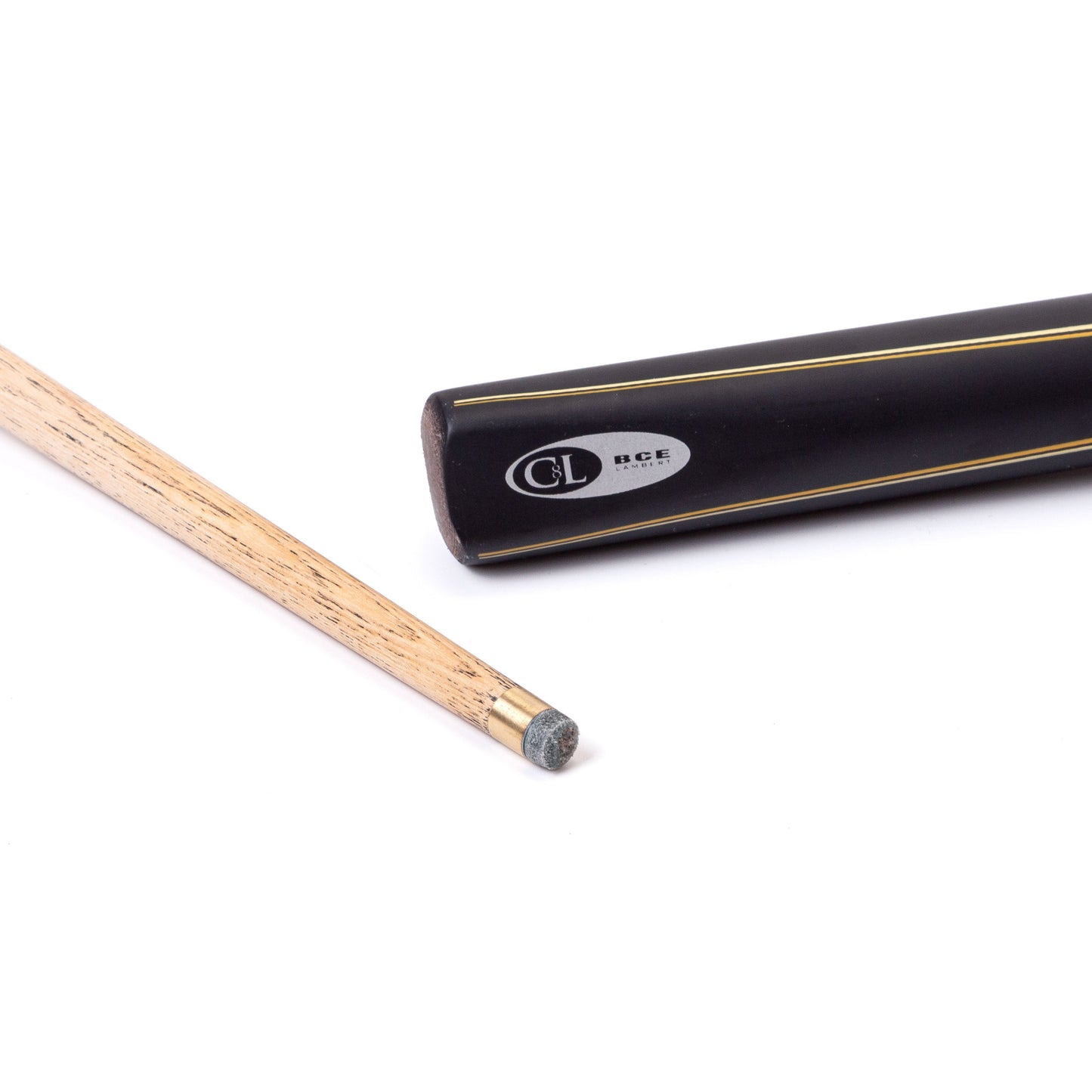 BCE Protege Series Christophe Lambert - 2 - 2 Piece Snooker/Pool Cue - 9.5mm Tip - 145cm - Black/Natural/Yellow