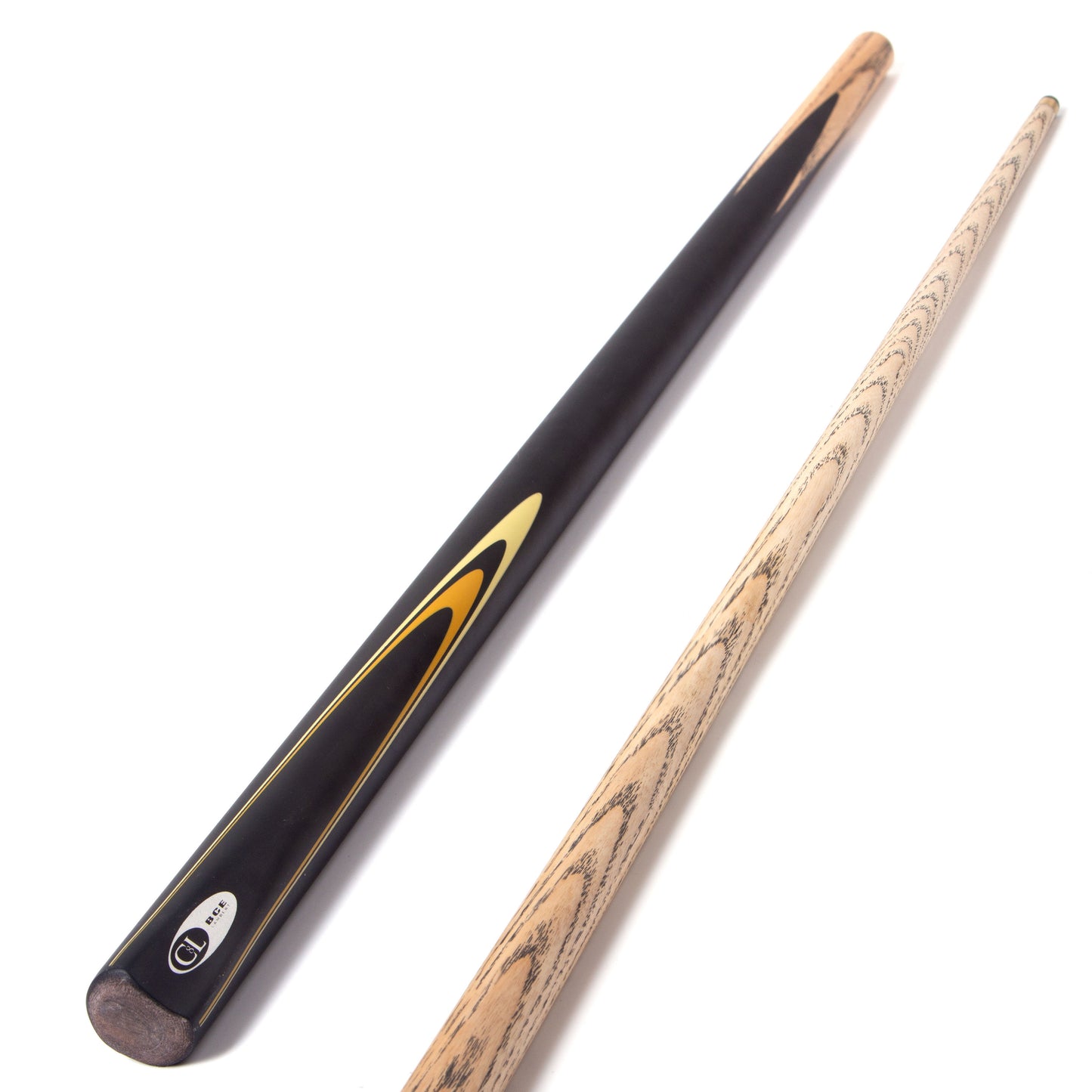 BCE Protege Series Christophe Lambert - 2 - 2 Piece Snooker/Pool Cue - 9.5mm Tip - 145cm - Black/Natural/Yellow