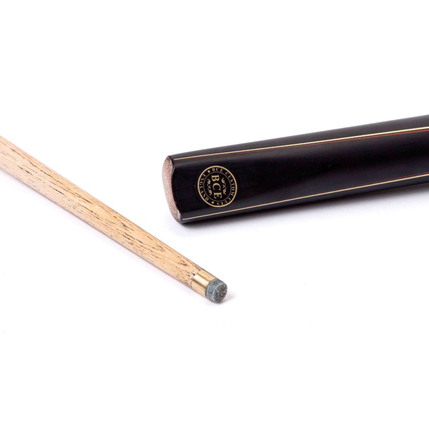 BCE Protege Series - 3 - 2 Piece Snooker/Pool Cue - 9.5mm Tip - 145cm - Black/Natural/Red