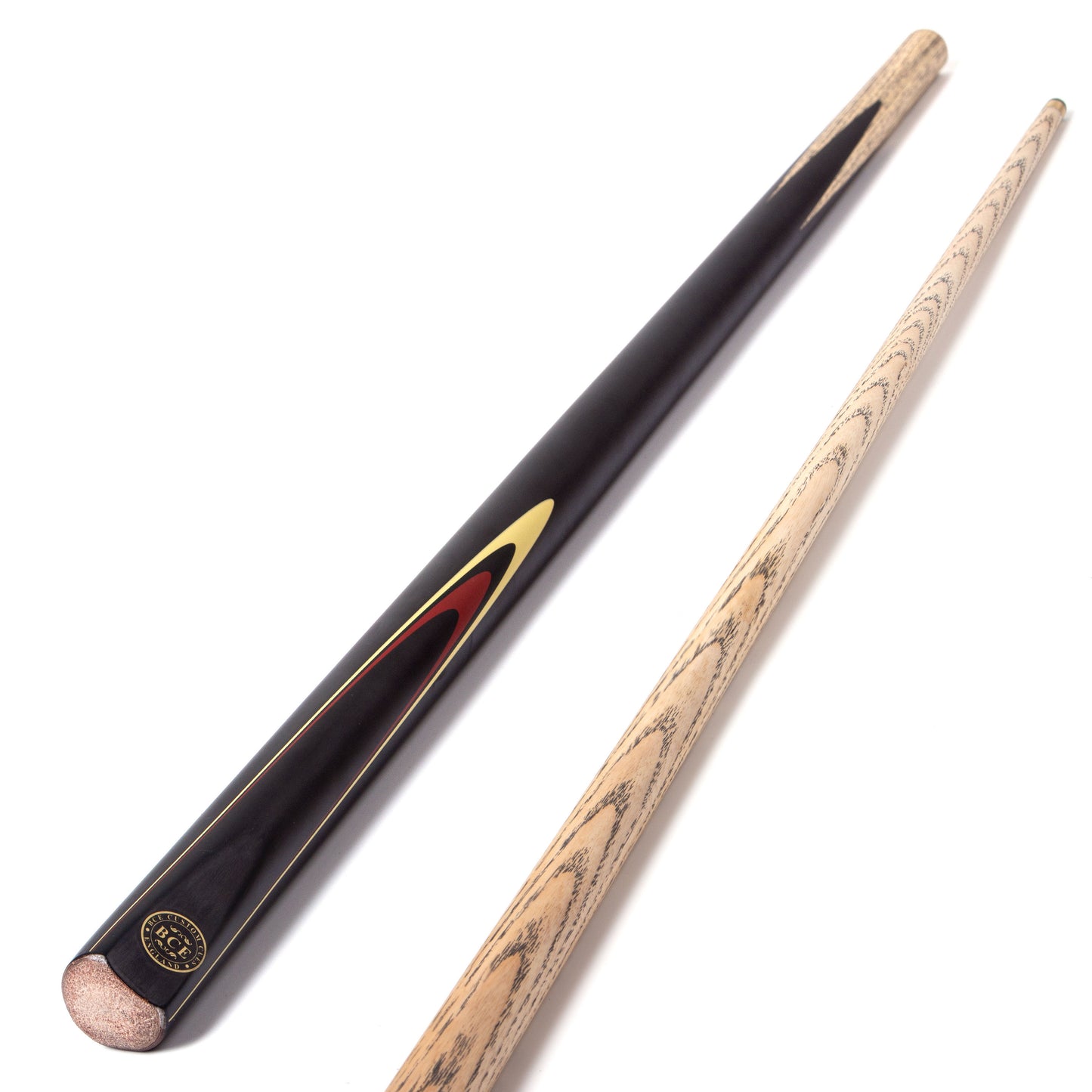 BCE Protege Series - 3 - 2 Piece Snooker/Pool Cue - 9.5mm Tip - 145cm - Black/Natural/Red