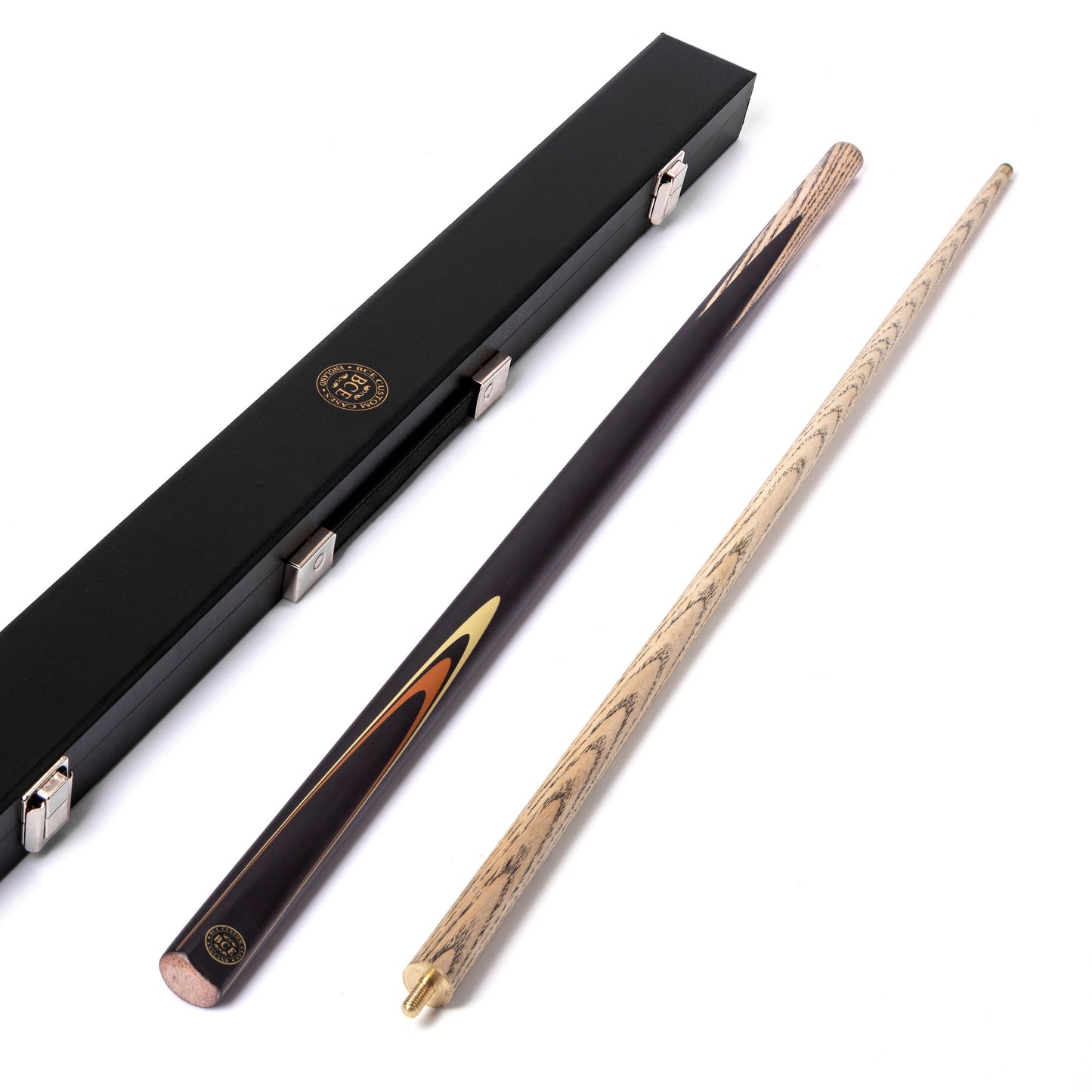 BCE Protege Series - 4 - 2 Piece Snooker/Pool Cue - 9.5mm Tip - 145cm - Black/Natural/Orange