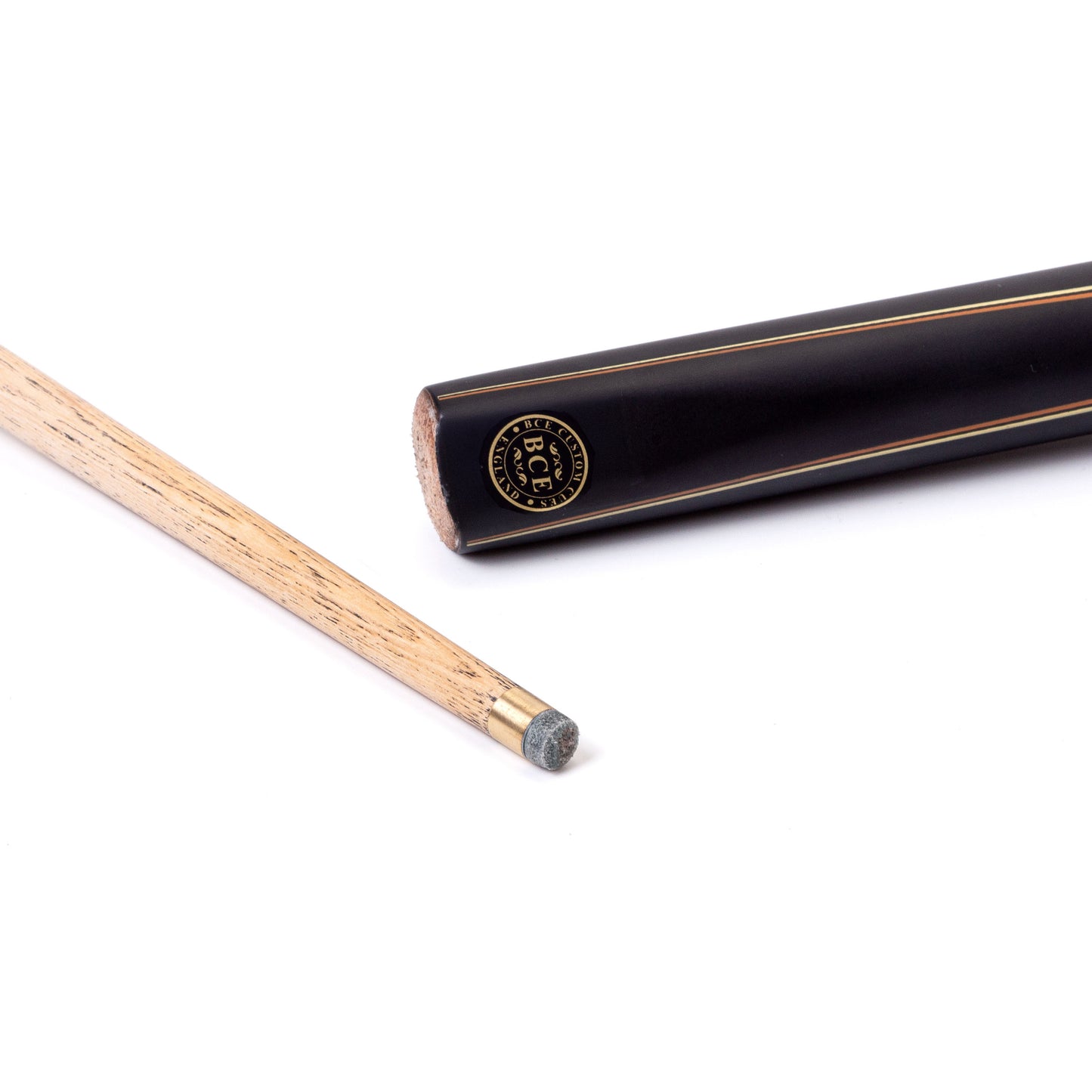 BCE Protege Series - 4 - 2 Piece Snooker/Pool Cue - 9.5mm Tip - 145cm - Black/Natural/Orange