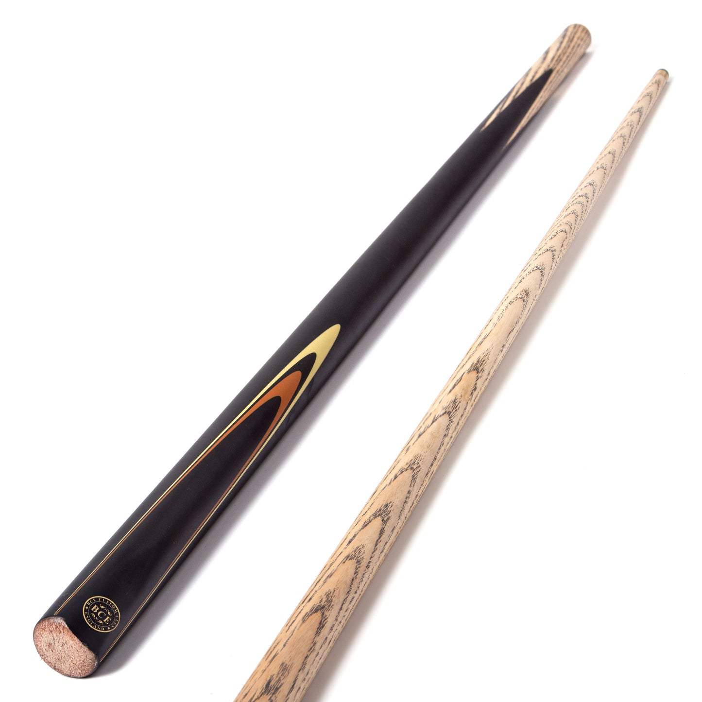 BCE Protege Series - 4 - 2 Piece Snooker/Pool Cue - 9.5mm Tip - 145cm - Black/Natural/Orange