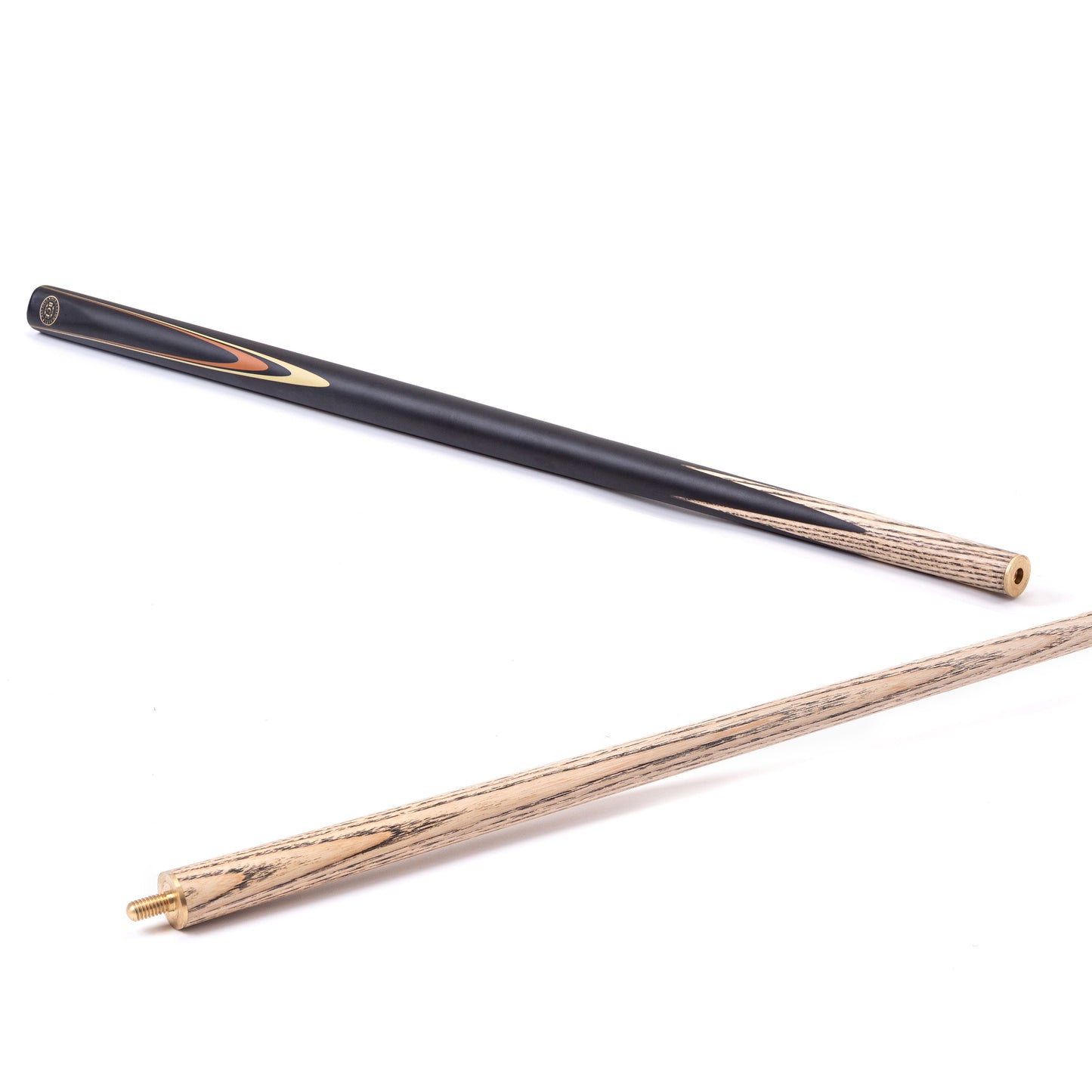 BCE Protege Series - 4 - 2 Piece Snooker/Pool Cue - 9.5mm Tip - 145cm - Black/Natural/Orange