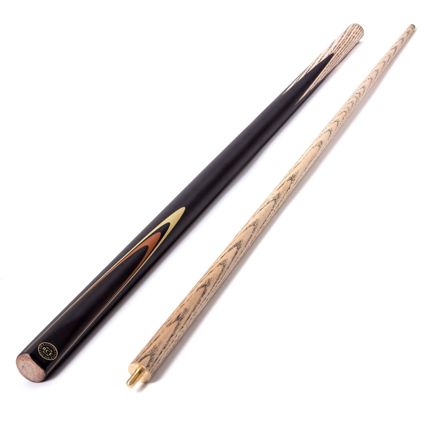 BCE Protege Series - 4 - 2 Piece Snooker/Pool Cue - 9.5mm Tip - 145cm - Black/Natural/Orange