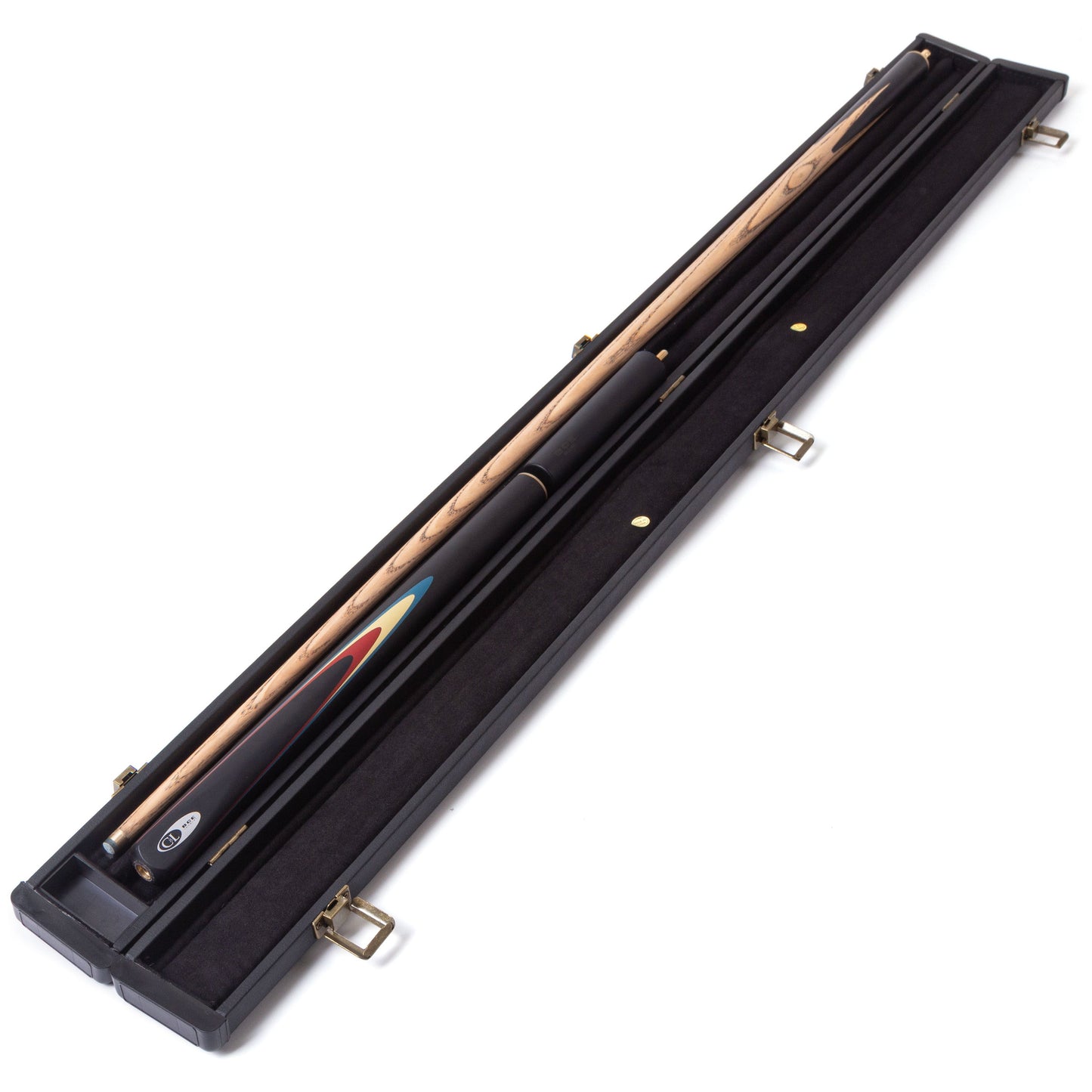 BCE Protege Series - Christophe Lambert - 3/4 Cut Snooker/Pool Cue - 9.5mm Tip - 145cm - Black/Natural/Blue/Cream/Red