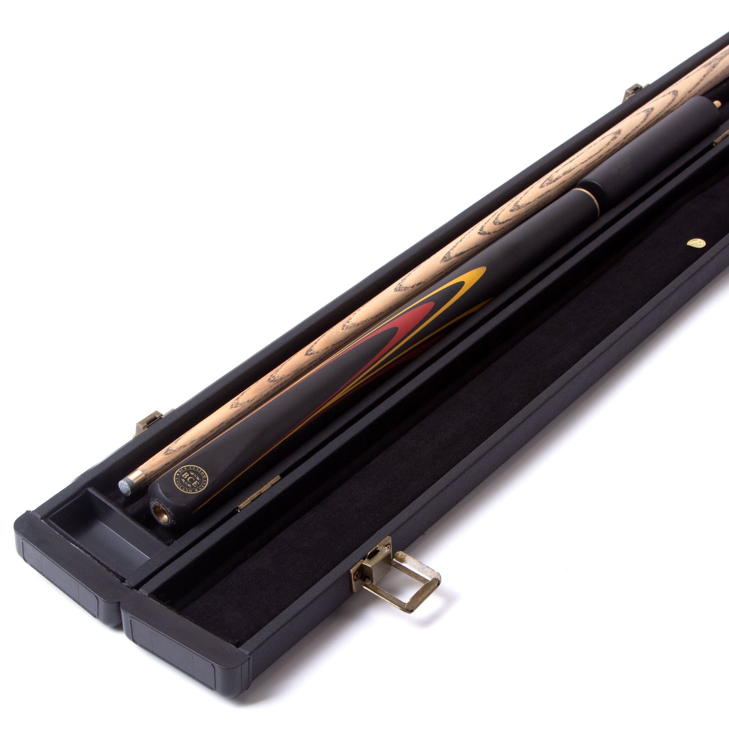 BCE Protege Series - 3/4 Cut Snooker/Pool Cue - 9.5mm Tip - 145cm - Black/Natural/Red/Orange