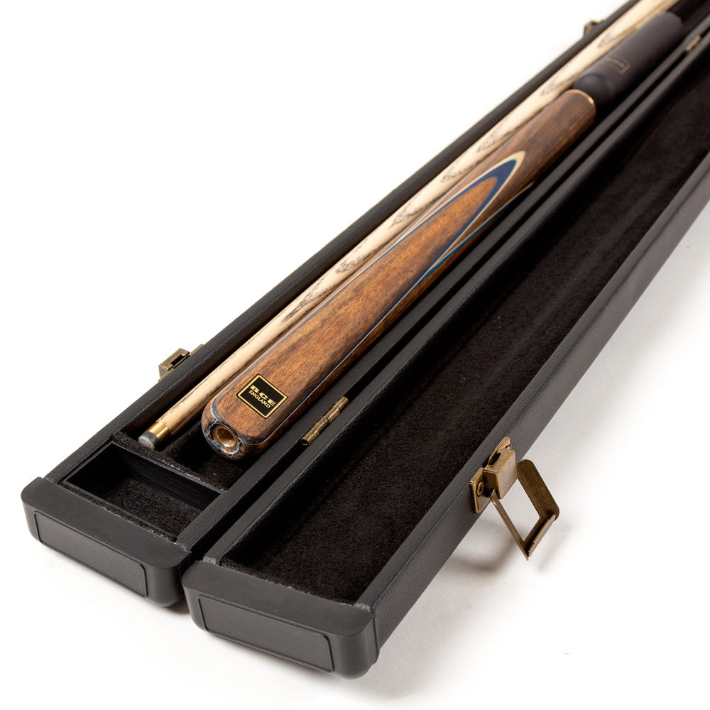 BCE 3 Piece Snooker Cue - 3/4 Cut Cue - Exotic Wood Butt - 9.5mm Tip - 145cm - Blue/ Natural Wood