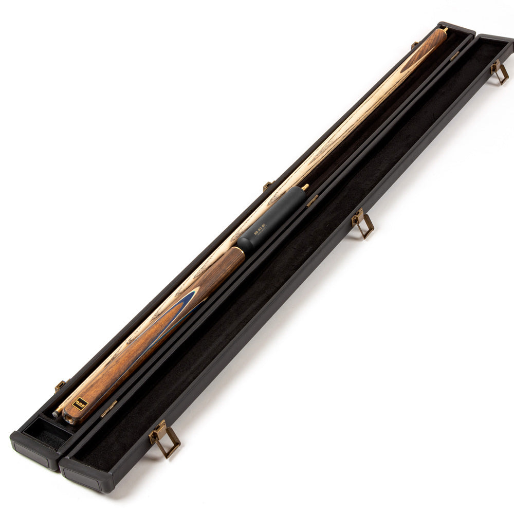 BCE 3 Piece Snooker Cue - 3/4 Cut Cue - Exotic Wood Butt - 9.5mm Tip - 145cm - Blue/ Natural Wood