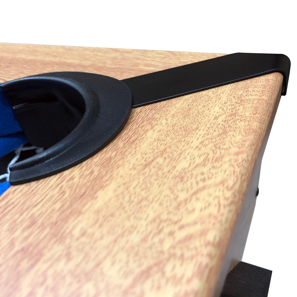 BCE 6ft Razor Folding Pool Table - Blue Cloth/ Oak Finish - Folds Flat