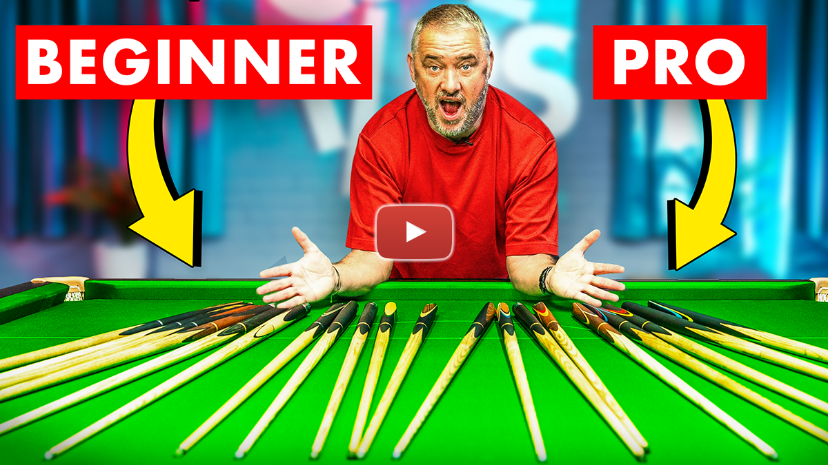 Load video: 7 times World Snooker Champion Reviews Riley and BCE Cue ranges.