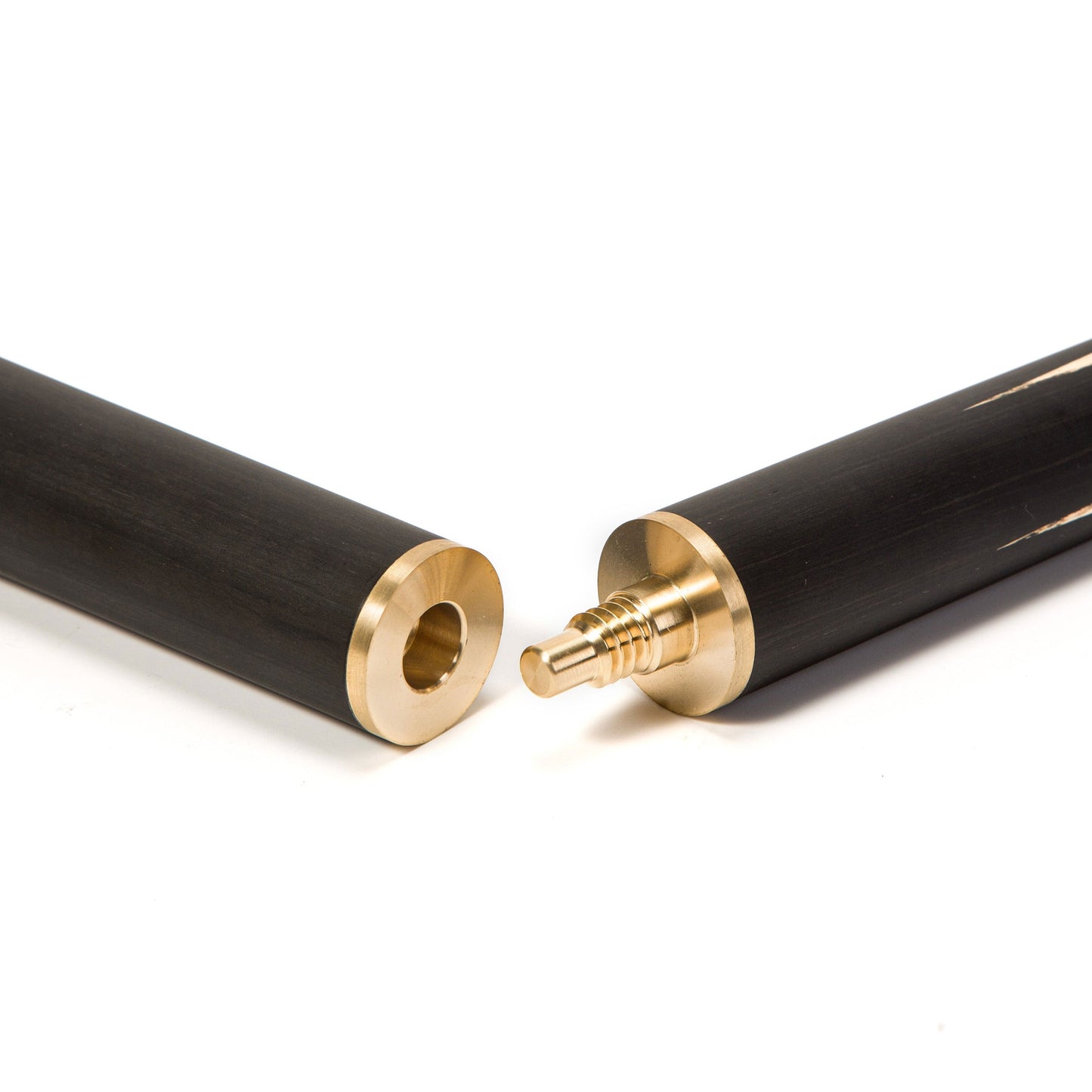 BCE C8L - 3 Piece English Pool Cue and Hard Case - 3/4 Cut Cue - Layered Ebonised Black Wood with 9mm Tip - 145cm - Black/ Orange/ Natural Wood