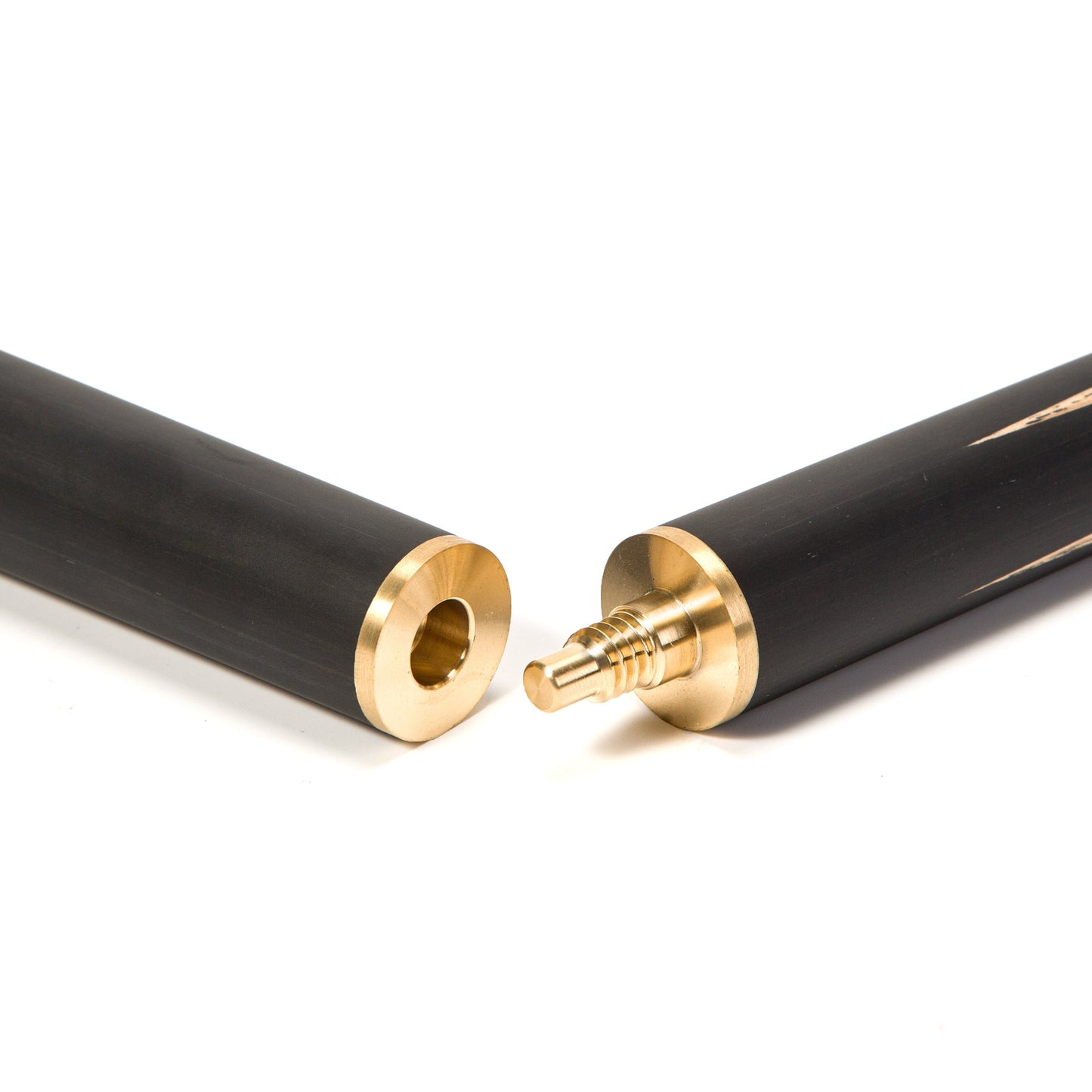 BCE C8L - 3 Piece English Pool Cue - 3/4 Cut Cue - Layered Ebonised Black Wood with 9mm Tip - 145cm - Black/ Green /Light Wood