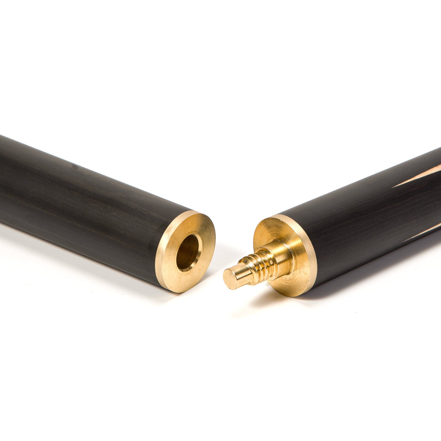 BCE C8L - 3 Piece English Pool Cue - 3/4 Cut Cue - Layered Ebonised Black Wood with 9mm Tip - 145cm - Black/ Grey/ Light Wood