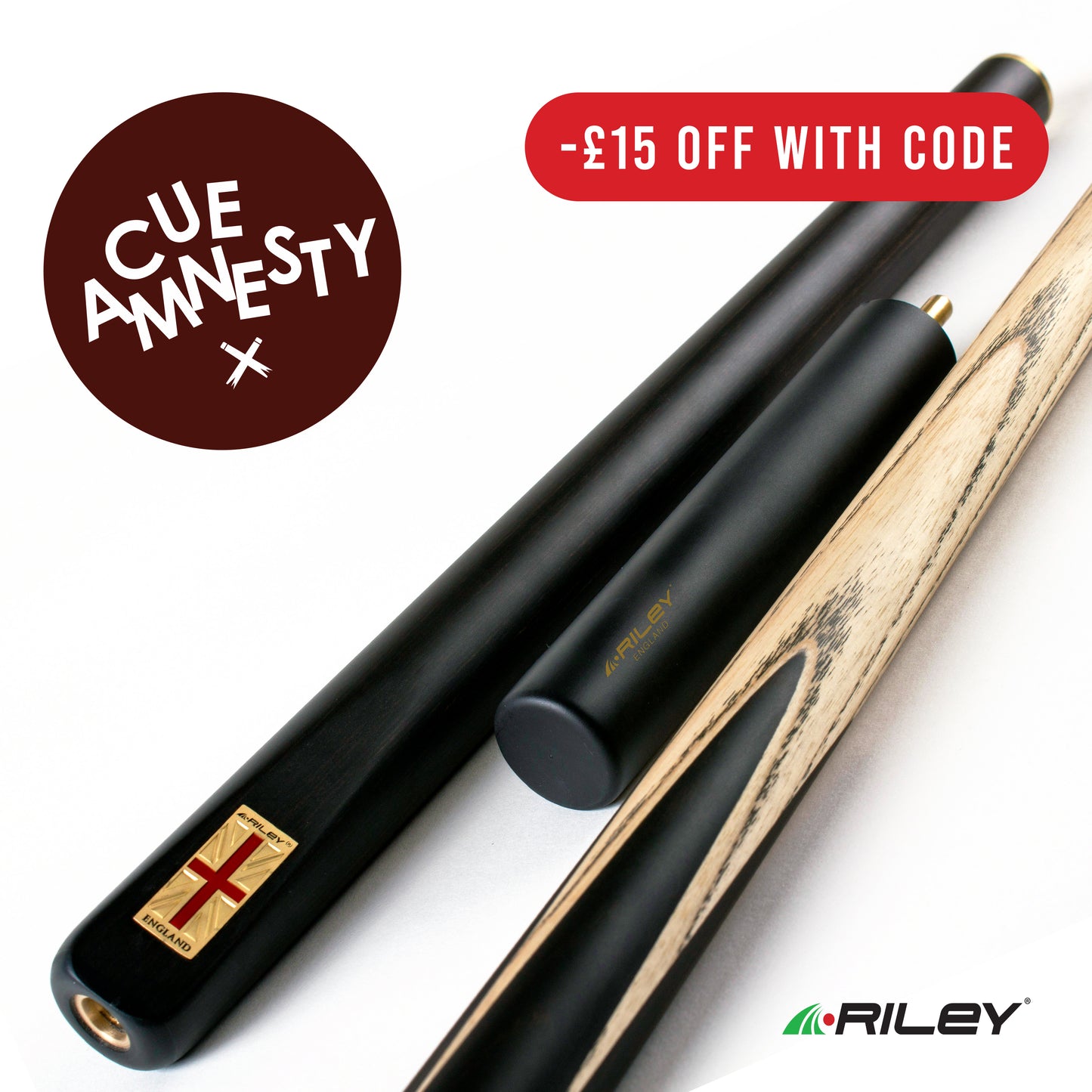 Riley England Series - 7 - 3/4 Cut Snooker/Pool Cue | Cue Amnesty Exclusive