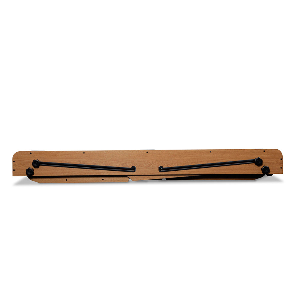 Riley 6ft Folding Snooker and Pool Table - Oak Finish with Blue Cloth - Folds Flat