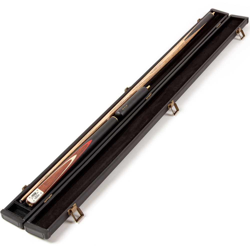 BCE 3 Piece Grand Master Snooker Cue - 3/4 Cut Cue - Layered Ebonised Black Wood Butt - 9.5mm Tip - 145cm - Black/ Natural/ Red
