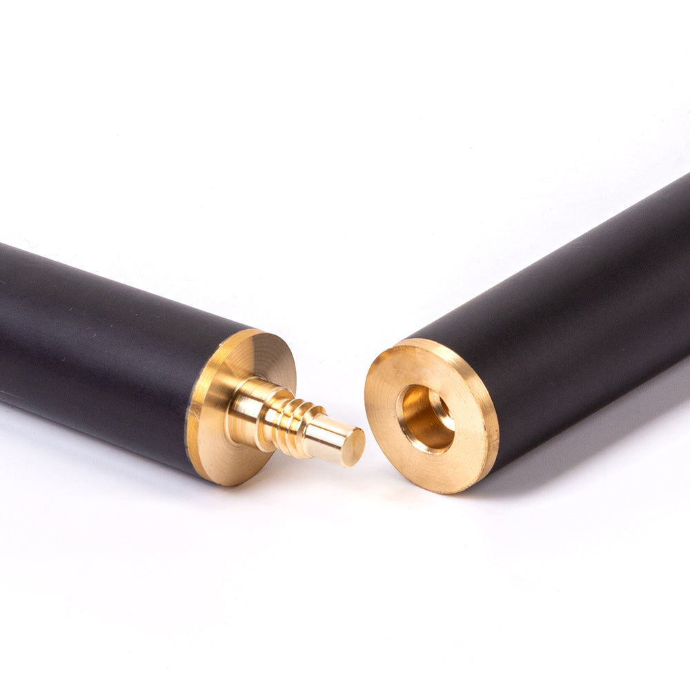 BCE Black Series - 3 Piece Snooker Cue - 3/4 Cut Cue - Layered Ebonised Black Wood Butt - 9.5mm Tip - 145cm - Black/ Red and Black Marbleised Resin