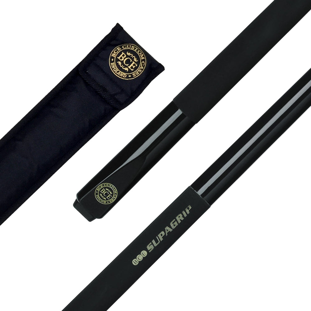 BCE Black - Supagrip Snooker/Pool Cue & Case Set - Simulated Graphite Shaft