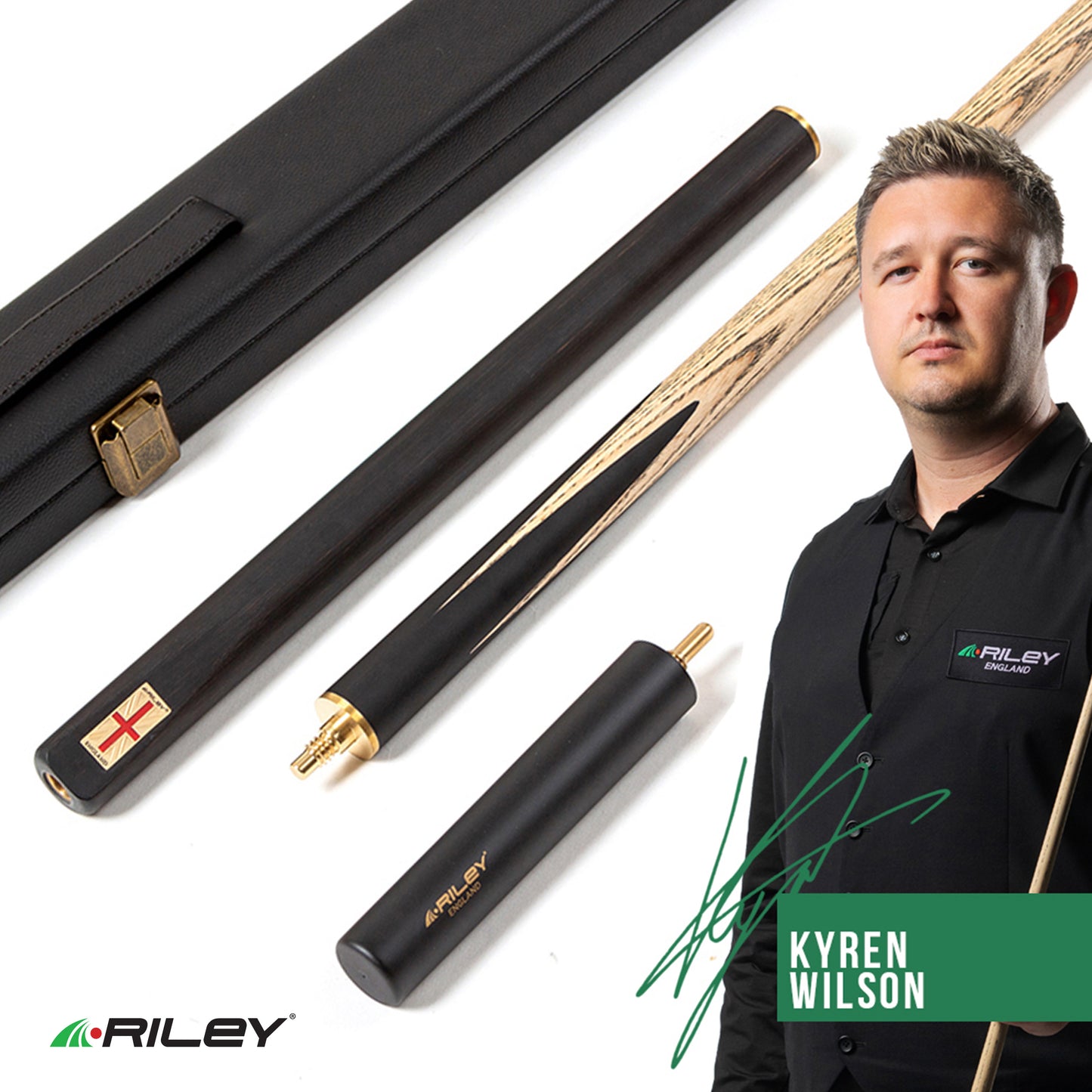 Riley England Series - 7 - 3/4 Cut Snooker/Pool Cue | Cue Amnesty Exclusive