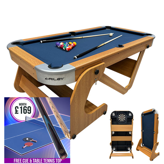 Riley Supersize 2 in 1 6ft 6in Vertical Folding Pool Table
