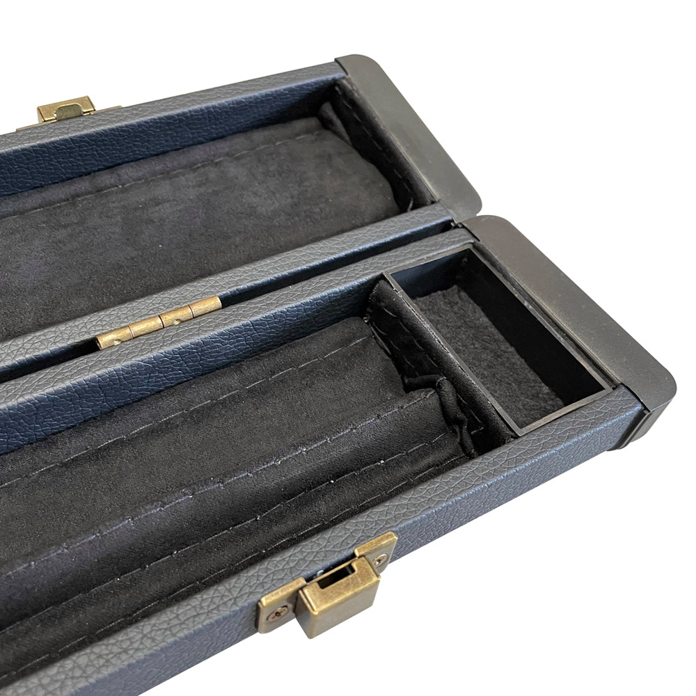 Riley Royal Series - 3 - 3 Piece Snooker Cue - 3/4 Cut - Layered Ebonised Black Wood Butt - 9.5mm Tip - 145cm - Black/ Grey/ Natural