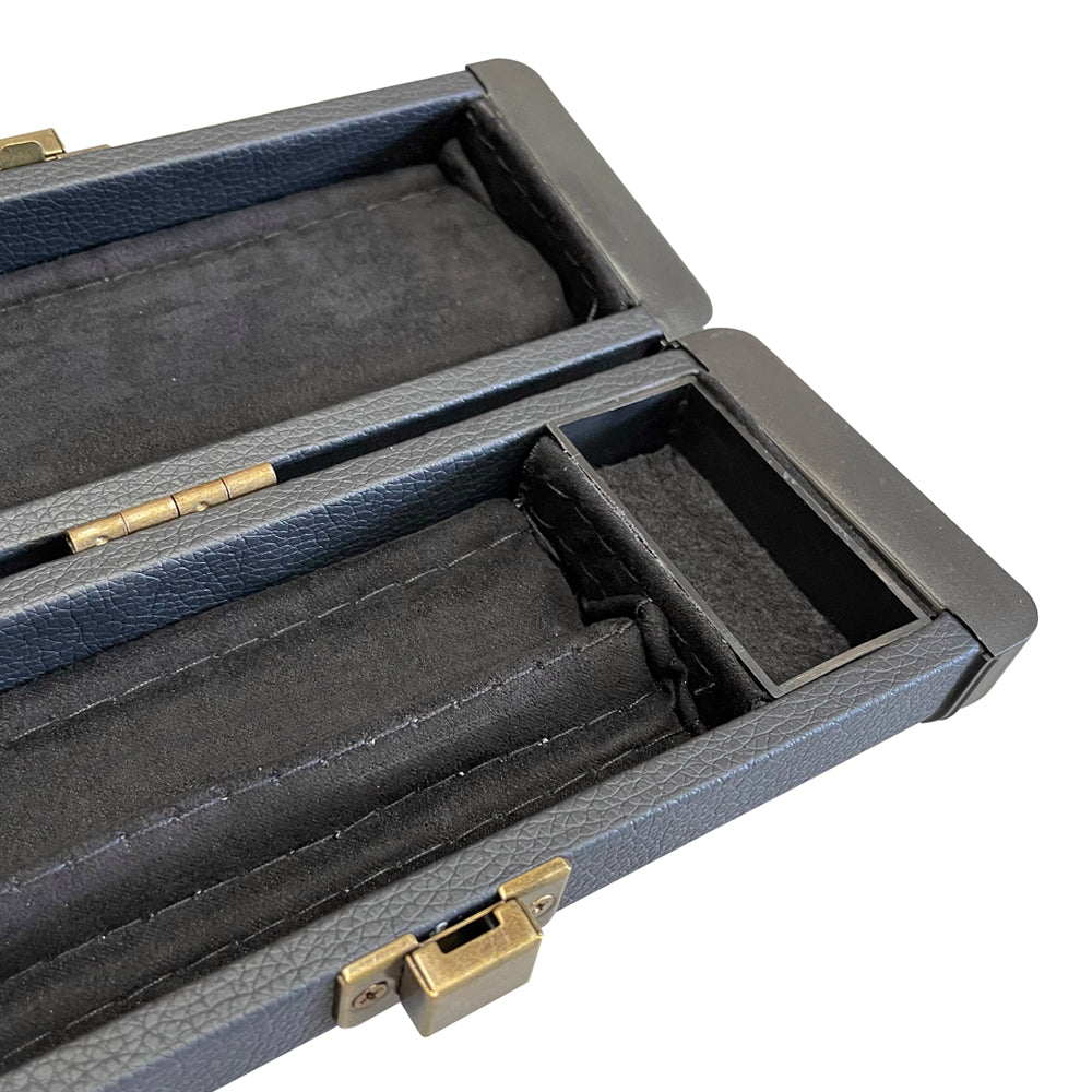 BCE Black Series - 3 Piece Snooker Cue - 3/4 Cut Cue - Layered Ebonised Black Wood Butt - 9.5mm Tip - 145cm - Black/ Black and White Marbleised Resin