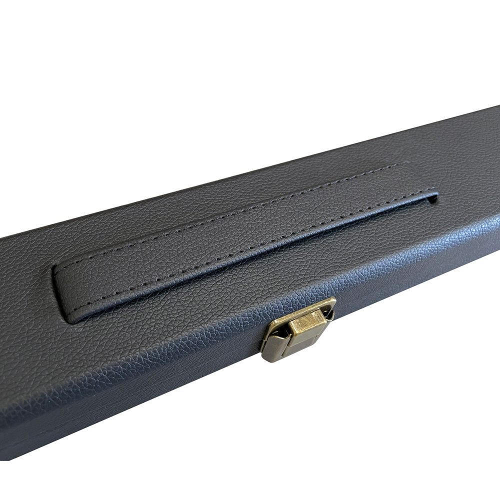 BCE Black Series - 3 Piece Snooker Cue - 3/4 Cut - Layered Ebonised Black Wood Butt - 9.5mm Tip - 145cm - Black/ Blue and White Marbleised Resin / Natural Wood