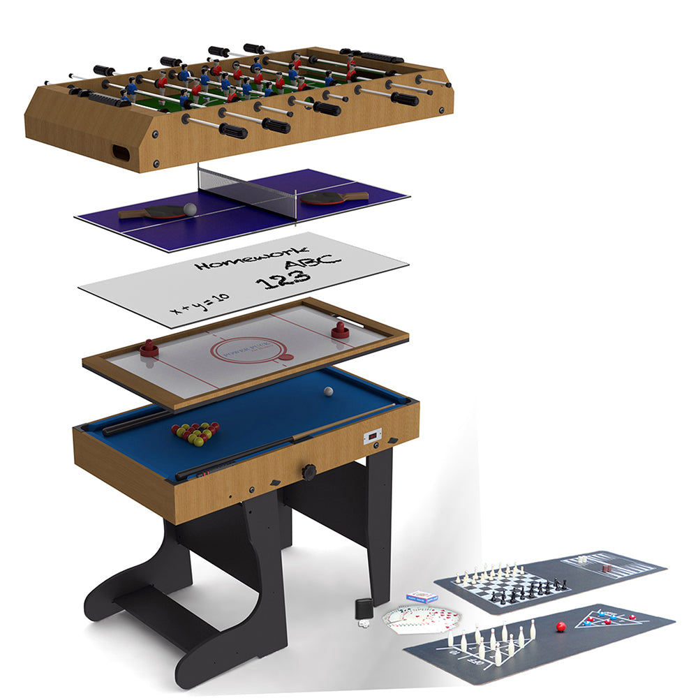 Riley 12 in 1 4ft Vertical Folding Multi Games Table - bcetablesports24 - Pool Table