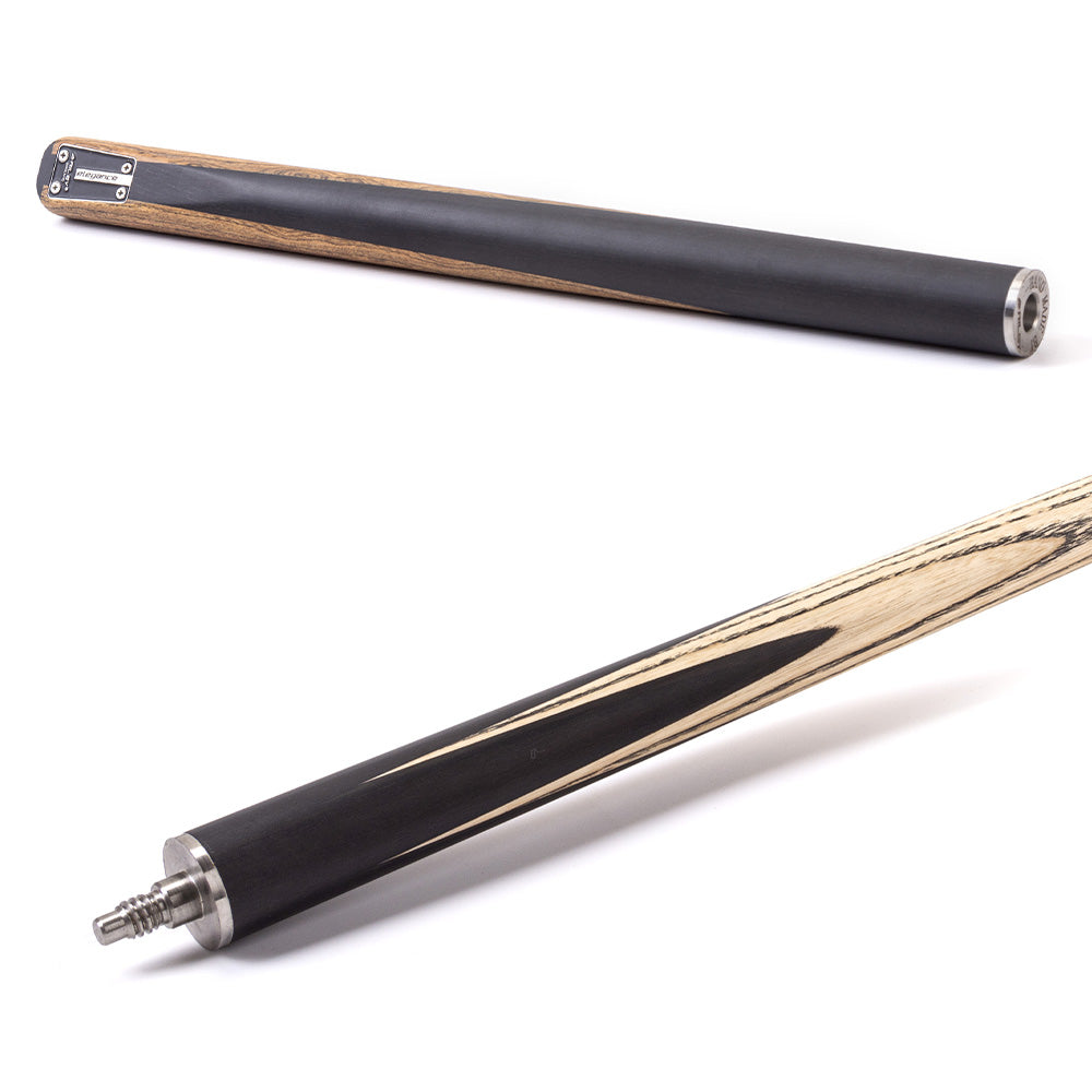 Riley Elegance - 3 Piece Snooker Cue - 3/4 Cut Cue - Layered Ebonised Black Wood Butt - 9.5mm Laminated Tip - 145cm - Black/ Natural Golden Sandal Wood Side Splicing