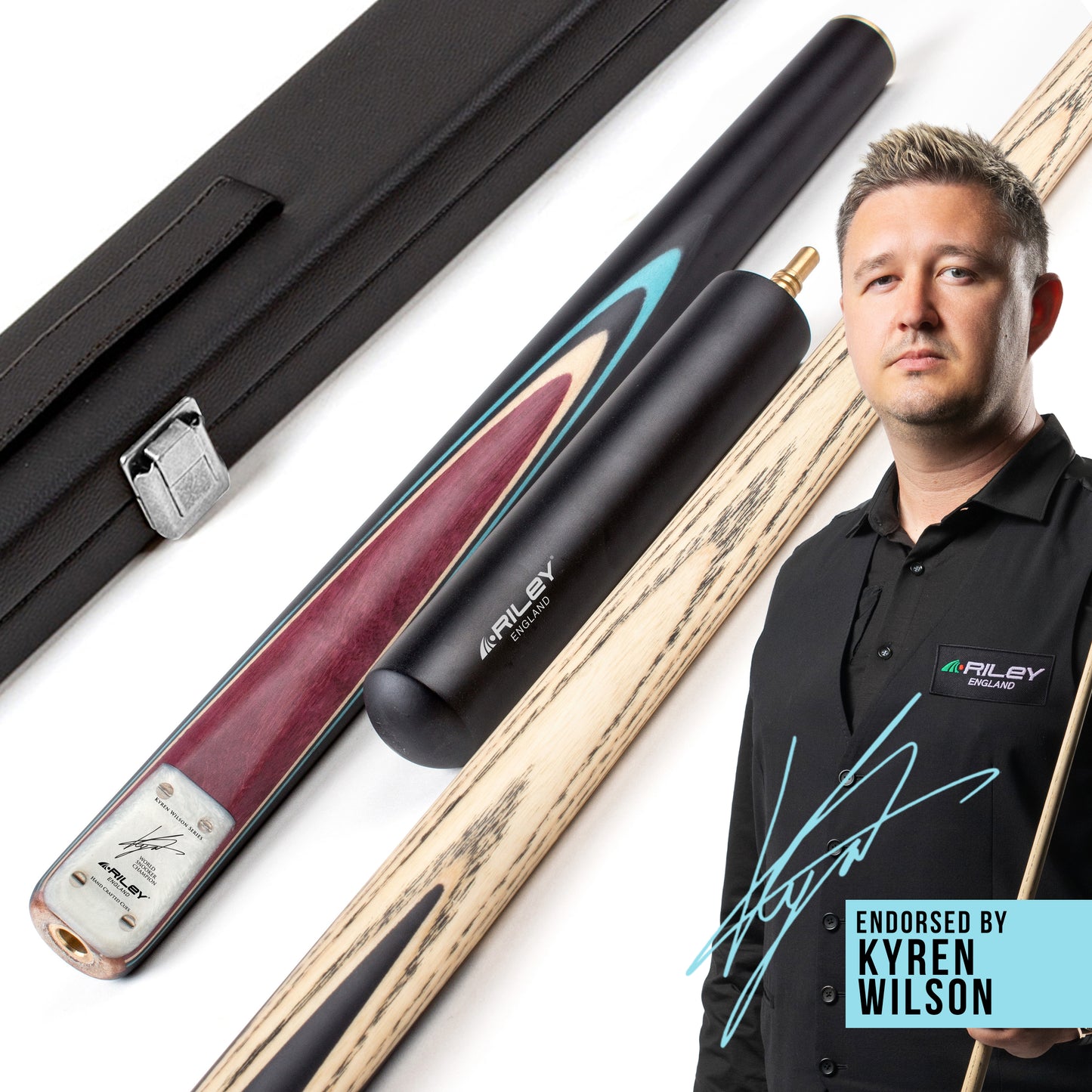 Riley - Kyren Wilson -  3/4 Cut Snooker/Pool Cue & Case Set | Cue Amnesty Exclusive