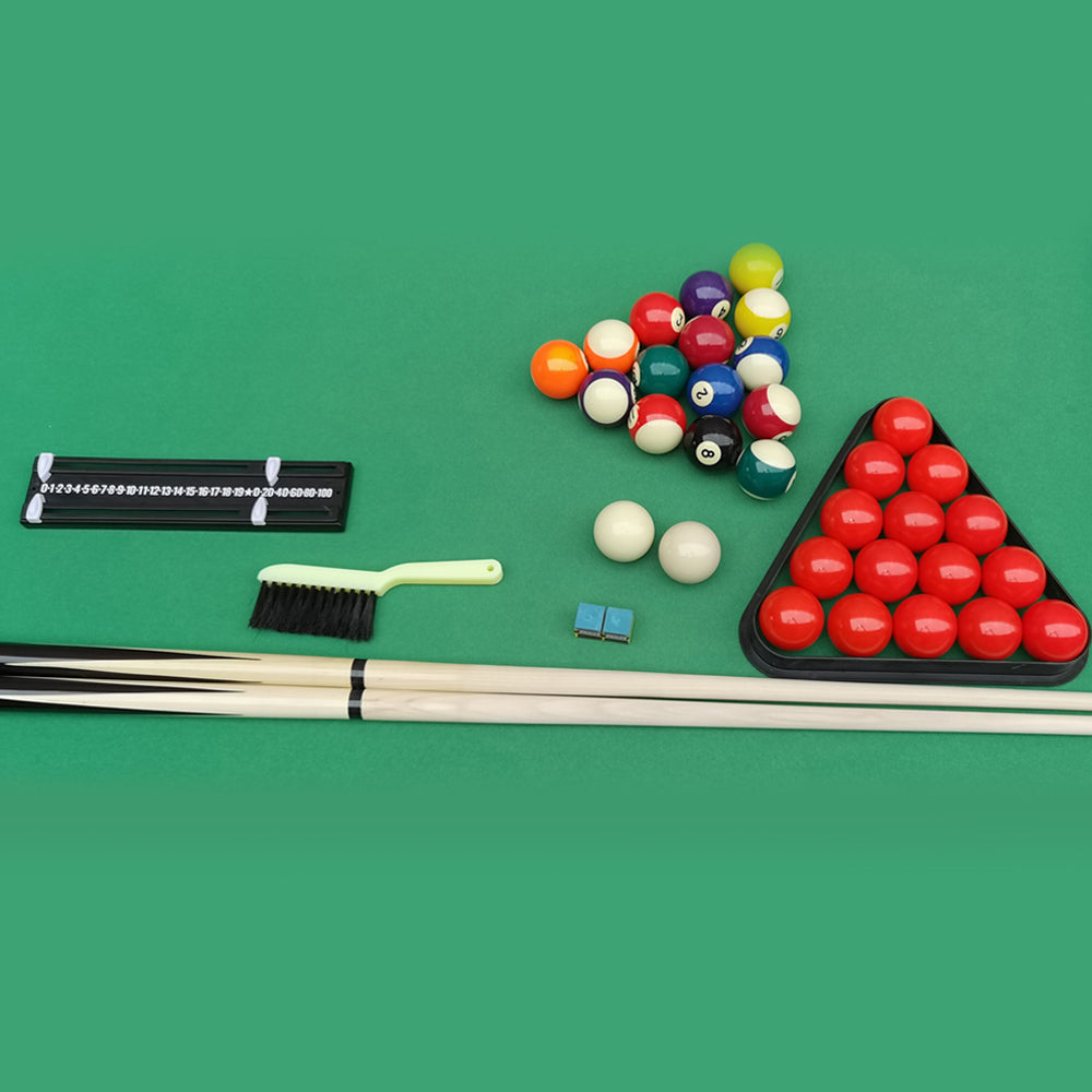 Riley 6ft Traditional Snooker and Pool Table - Oak Finish - Green Cloth - Fixed Leg - Free Table Tennis Top