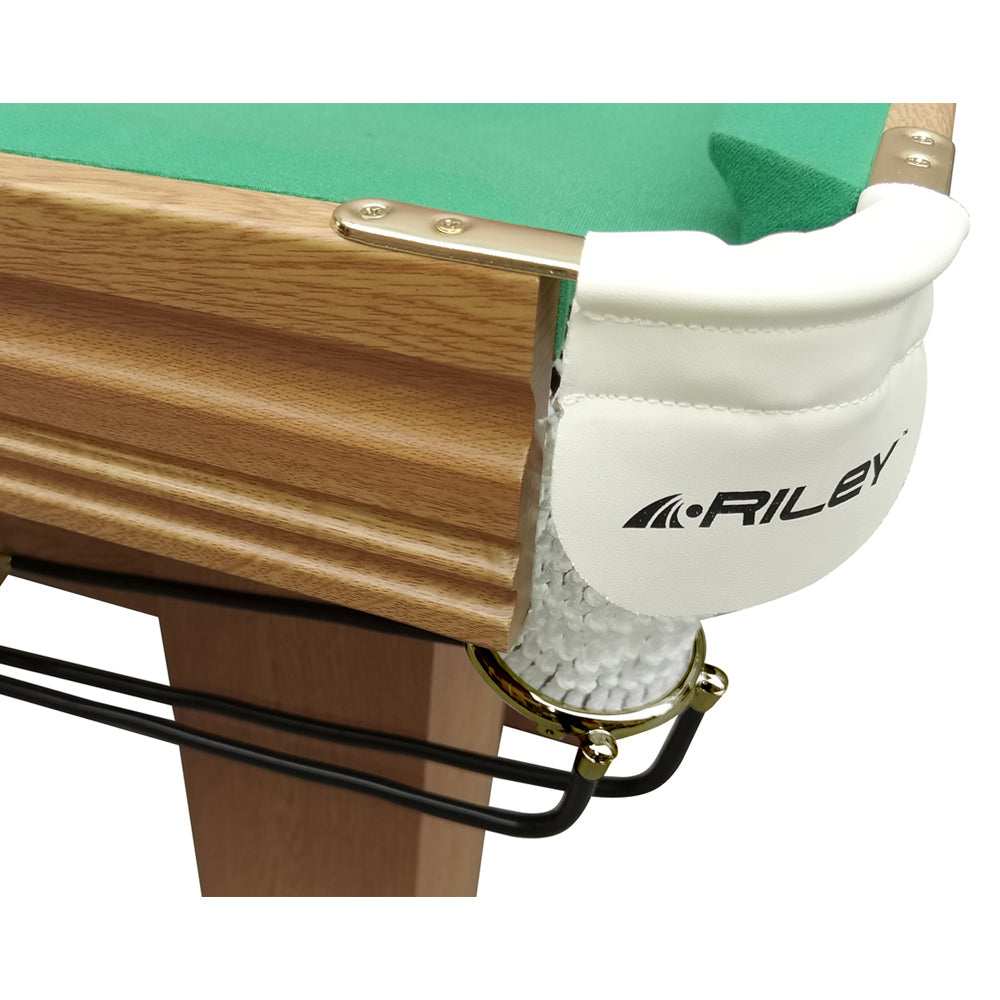 Riley 6ft Traditional Snooker and Pool Table - Oak Finish - Green Cloth - Fixed Leg - Free Table Tennis Top