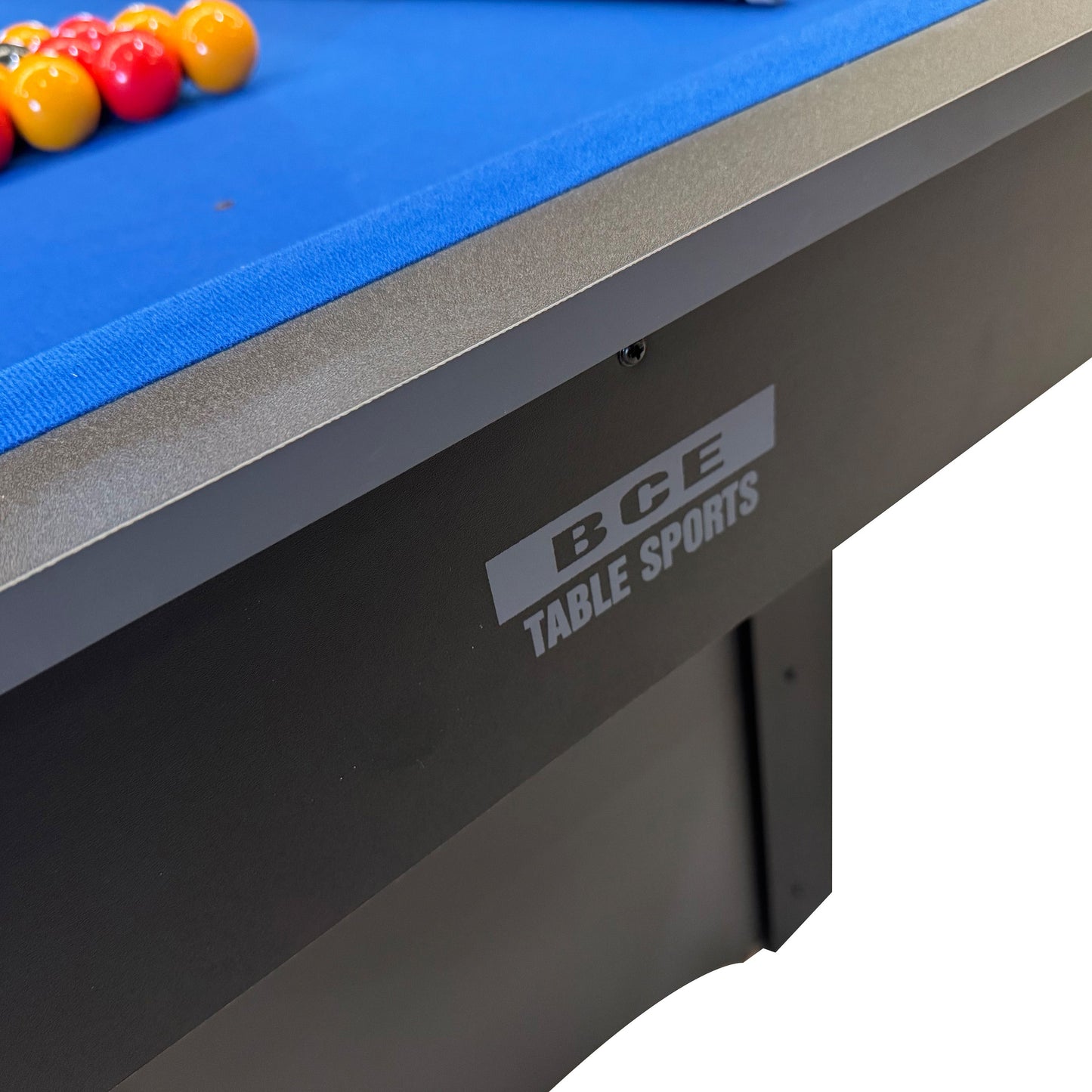 BCE 6ft Snooker/Pool Table - Black/Grey Effect with Blue Cloth - Fixed Leg