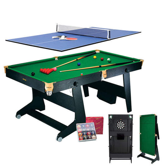 Riley 4 in 1 6ft Vertical Folding Snooker/Pool Table - BCE CUE SPORTS