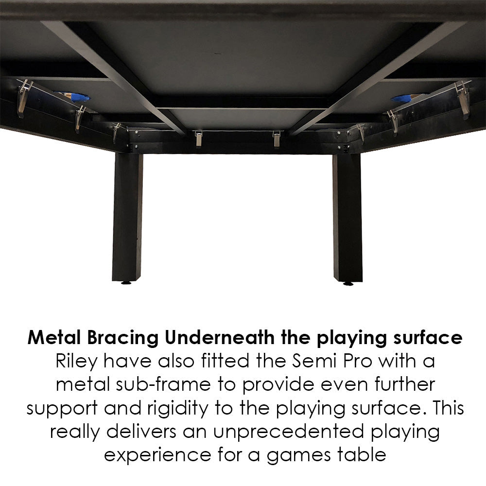 Riley 7ft 3-in-1 Semi Pro American Pool Table - Black Ash with Blue Cloth - Metal Frame - Free Table Tennis/Dining Top