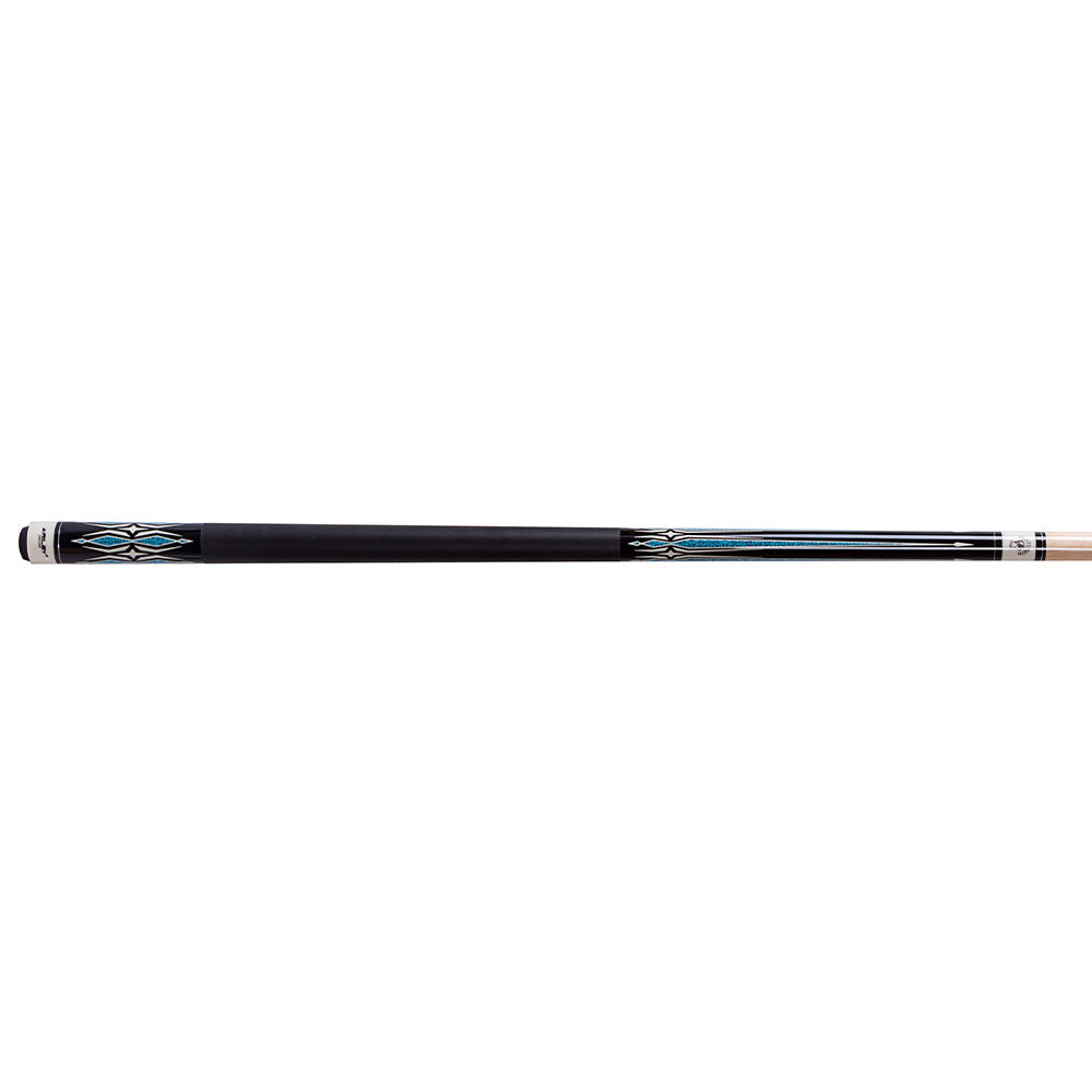 Riley Centurion American Pool Cue - Black - 13mm Tip and Leatherette Grip Section - 147cm